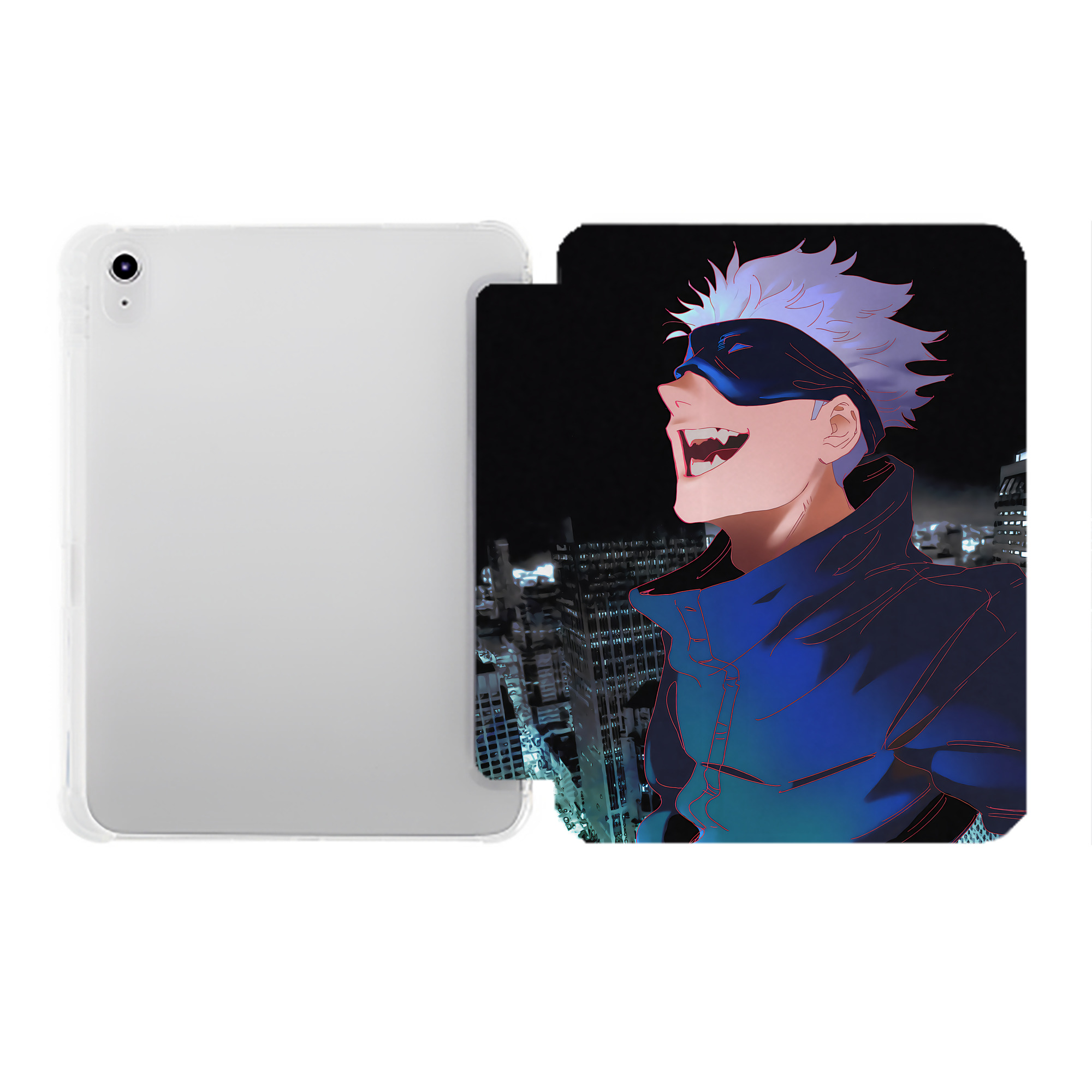 （画像用） 呪術廻戦 Jujutsu Kaisen IPad ケース ペン収納付き 三つ折りスタンド PUレザー×シリコン 対応機種9.5/10.5/10.9インチ